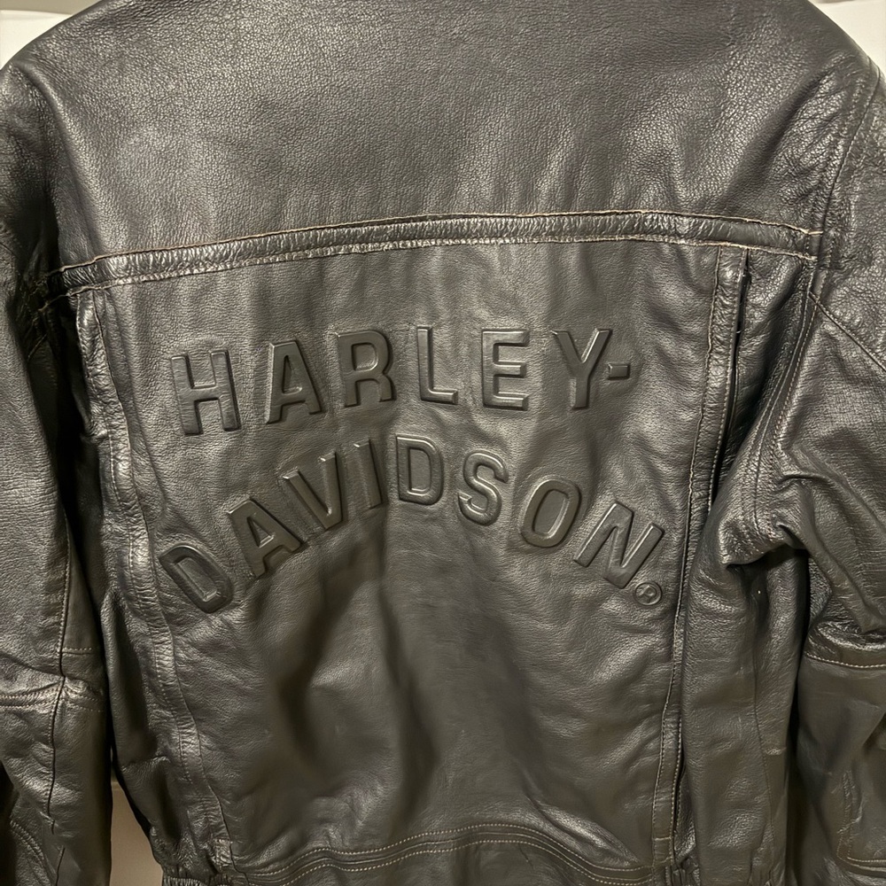 Harley-Davidson Embossed Black Leather Jacket